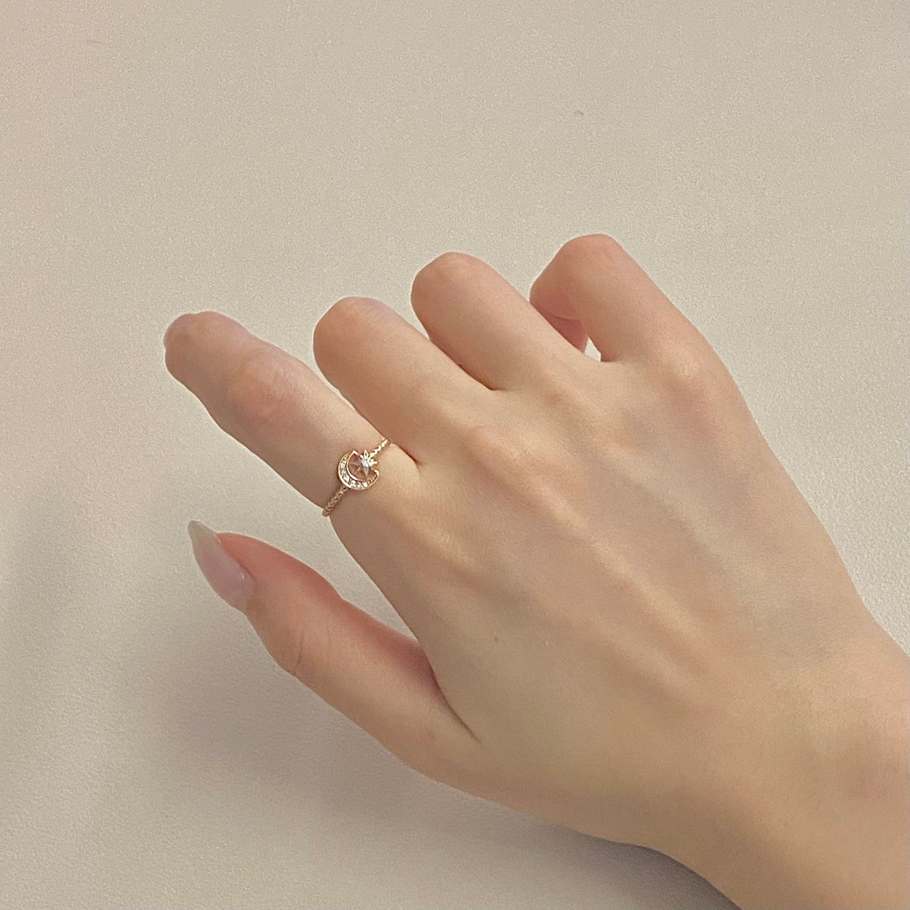 Moon and Star Ring