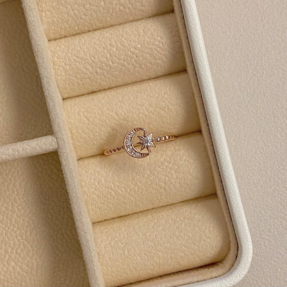 Moon and Star Ring