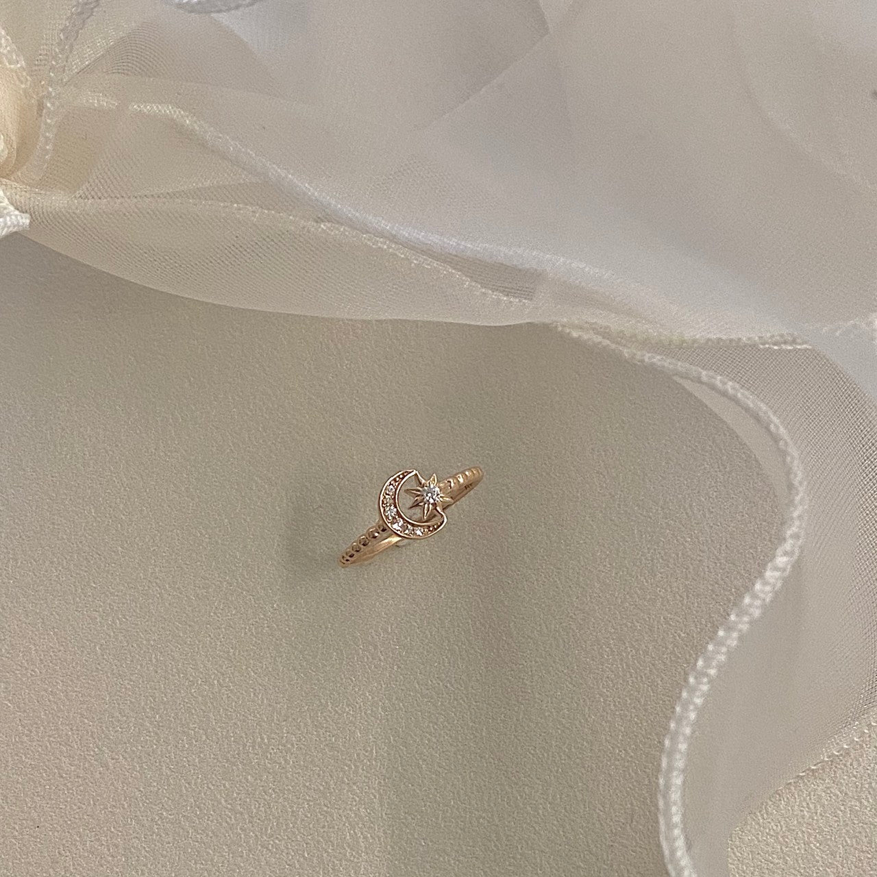 Moon and Star Ring