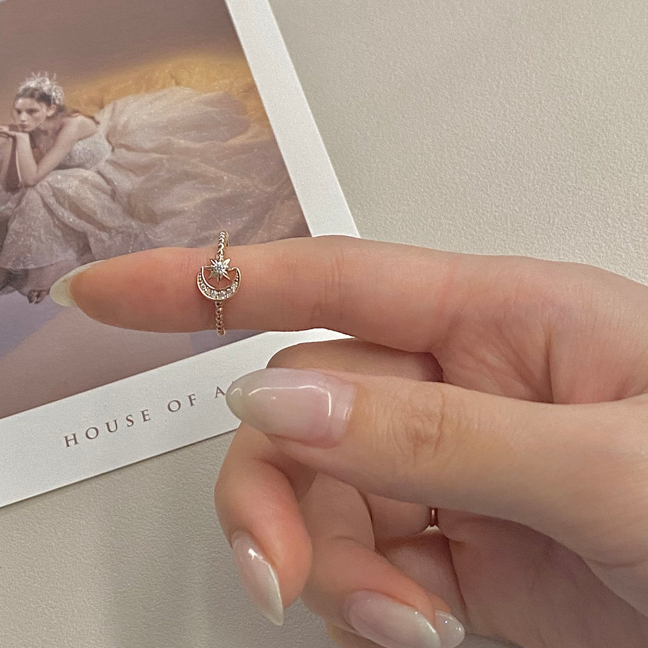 Moon and Star Ring