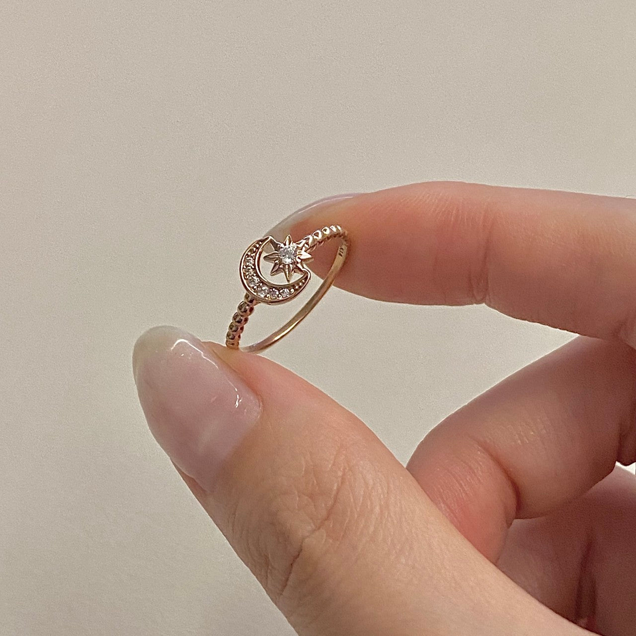 Moon and Star Ring