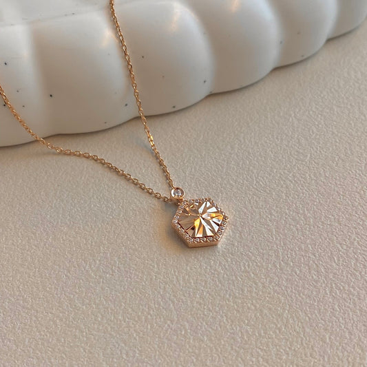 Hexagon Diamond Necklace