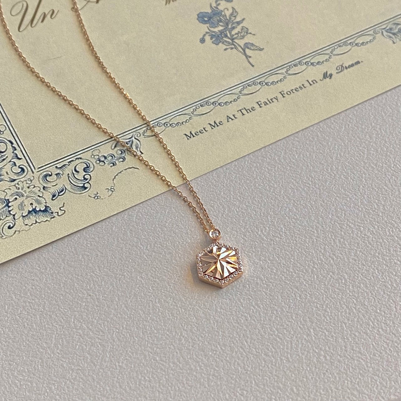 Hexagon Diamond Necklace