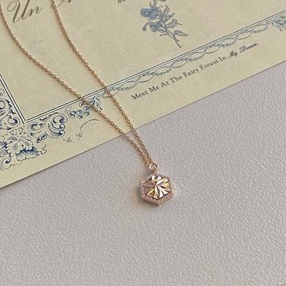 Hexagon Diamond Necklace