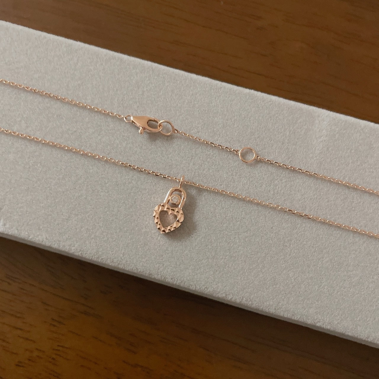 Heart Lock Necklace with Diamond
