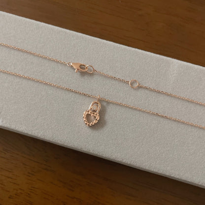 Heart Lock Necklace with Diamond