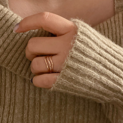 Triple Line Ring