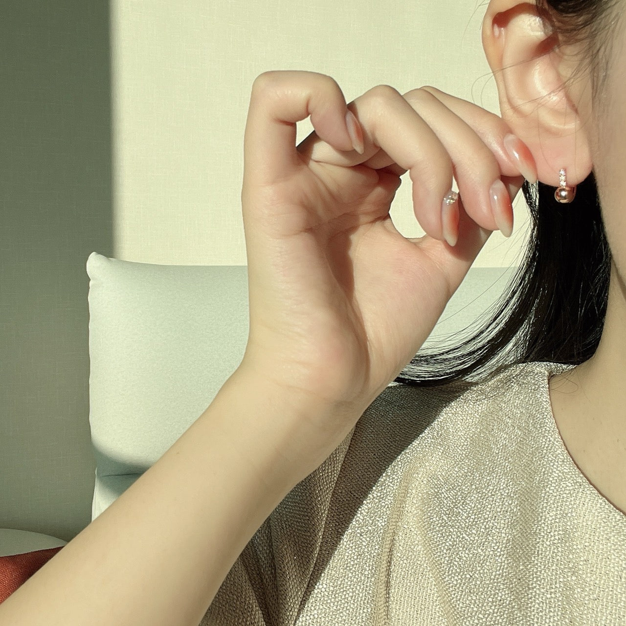 Ball Hoop Earrings