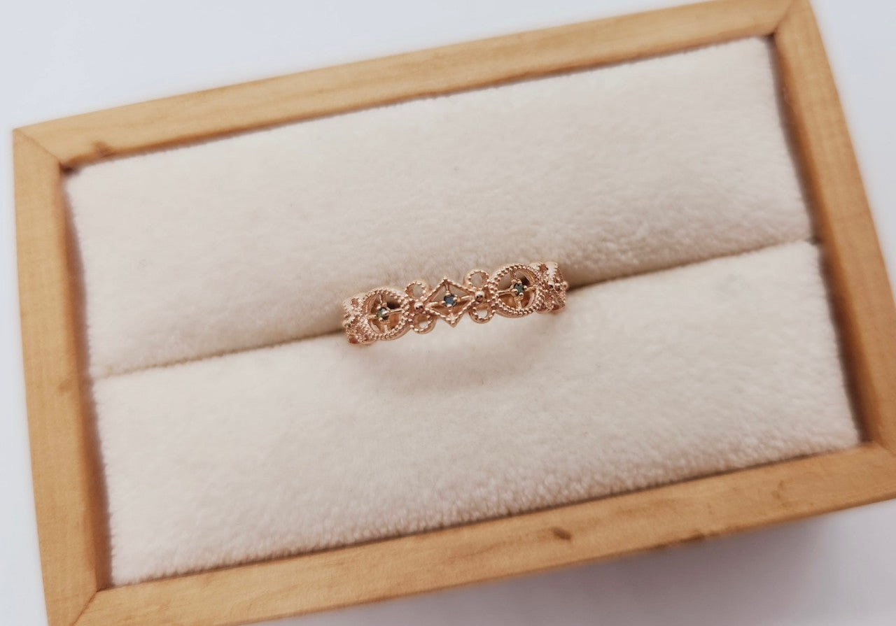 Blue Diamond Lace Ring