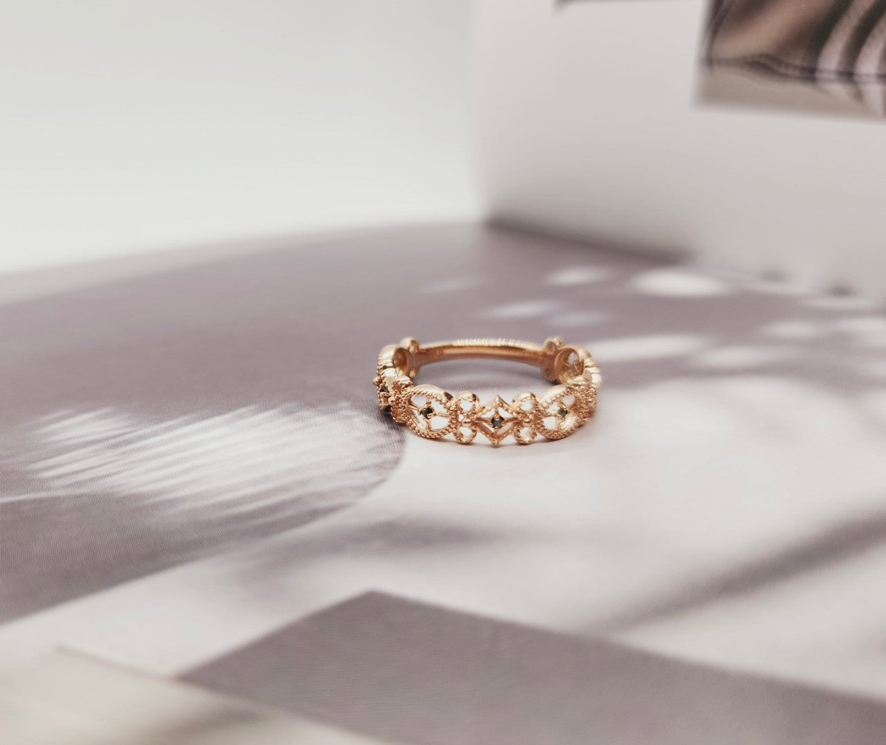 Blue Diamond Lace Ring