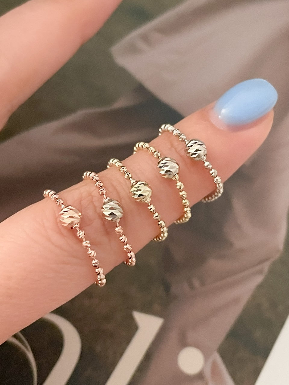Bead Ball Chain Ring