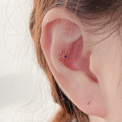 Purple Q Flower Piercing