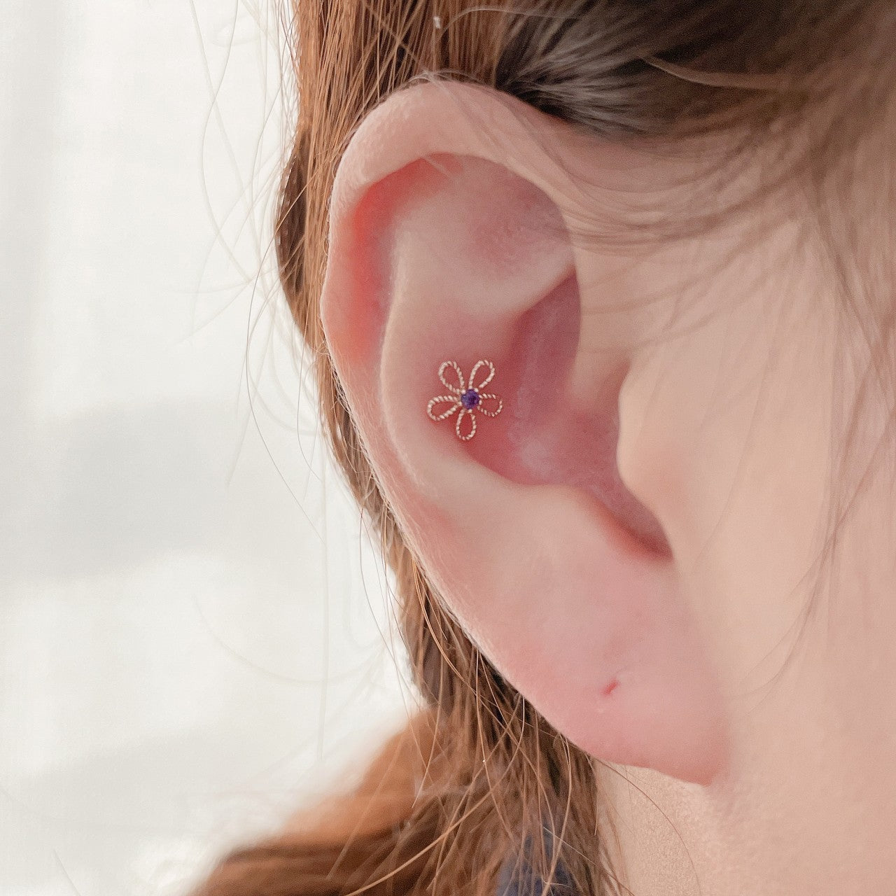Purple Q Flower Piercing
