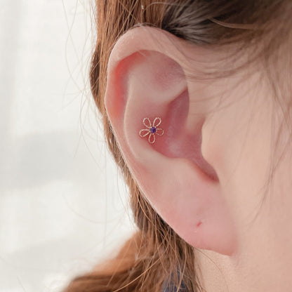 Purple Q Flower Piercing