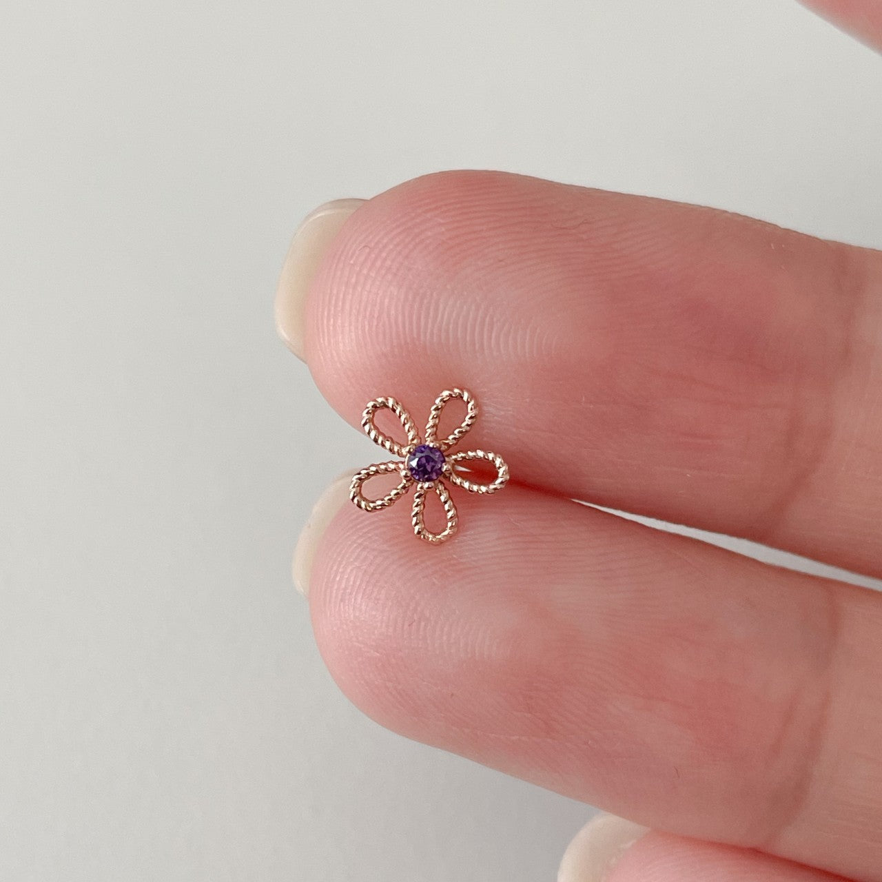 Purple Q Flower Piercing