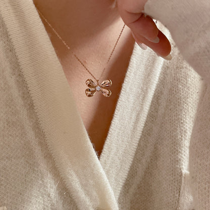 Bow Diamond Necklace