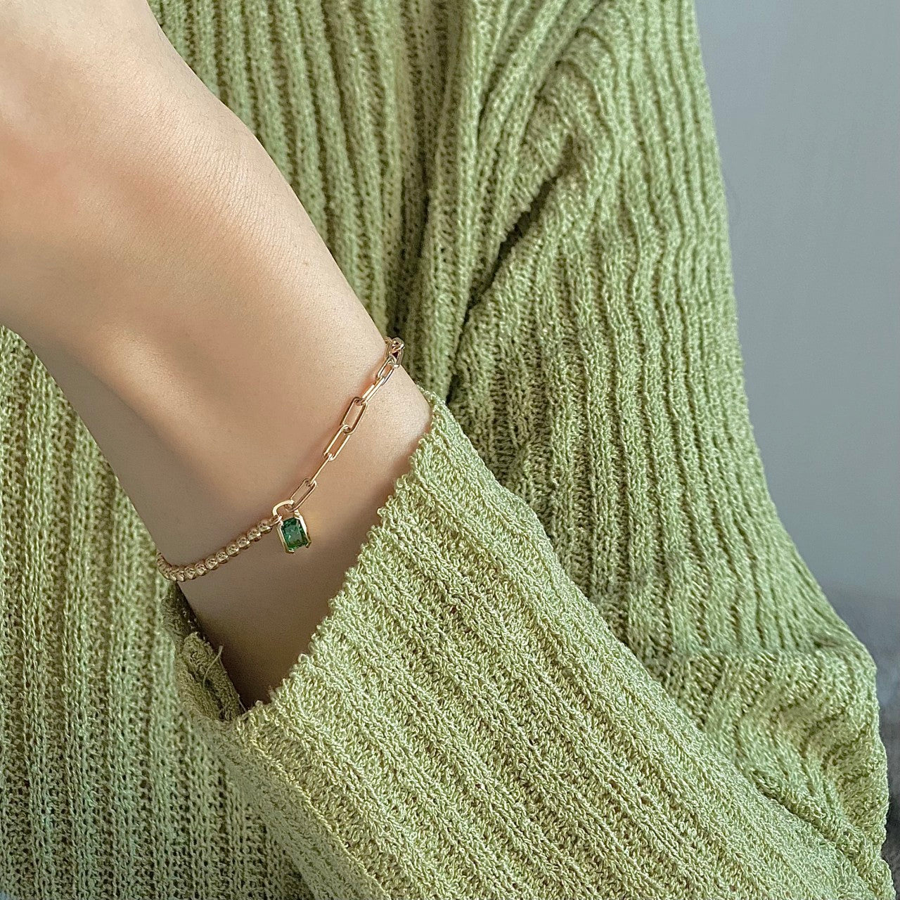 Emerald Chain Bracelet