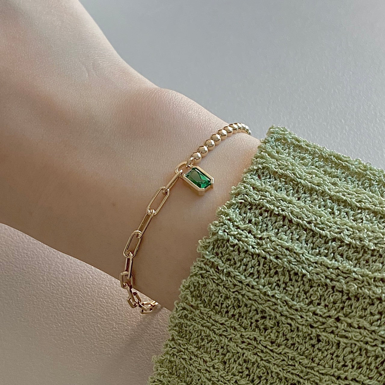 Emerald Chain Bracelet