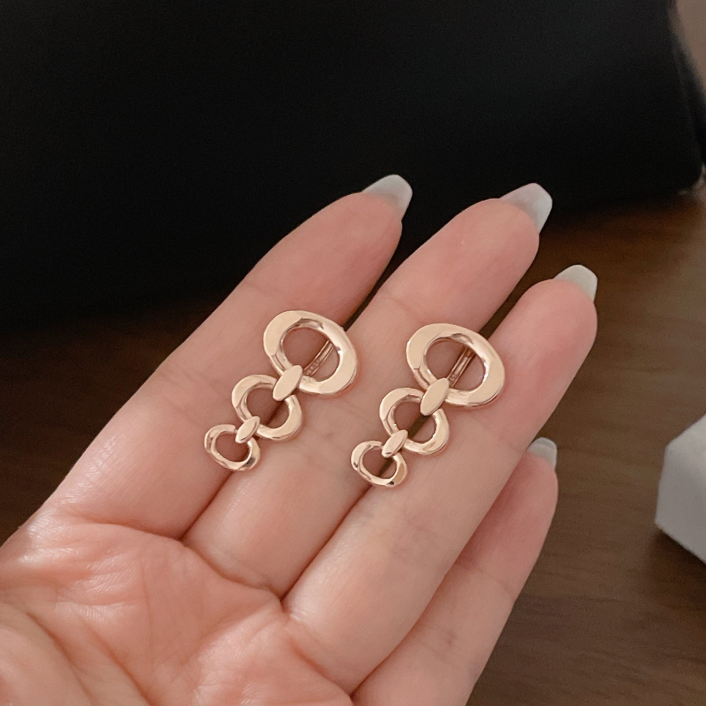 Triple Drop Link Earrings