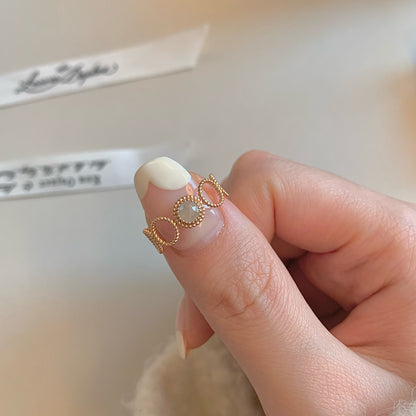 Gray Rough Diamond Link Ring