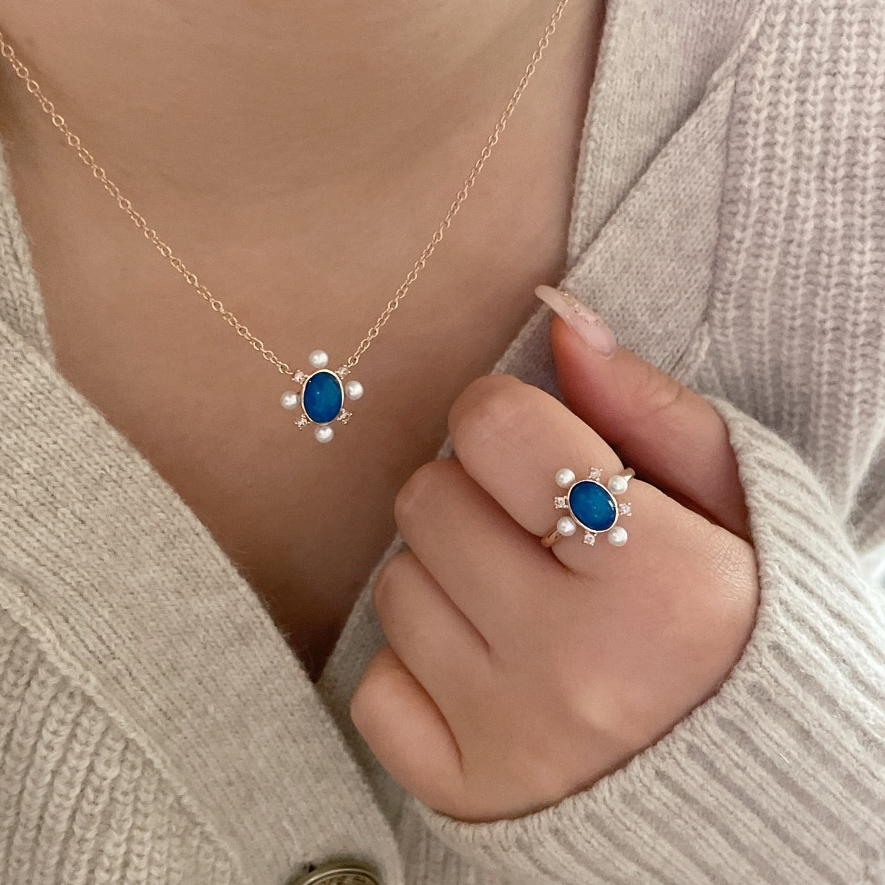 Blue Opal Necklace