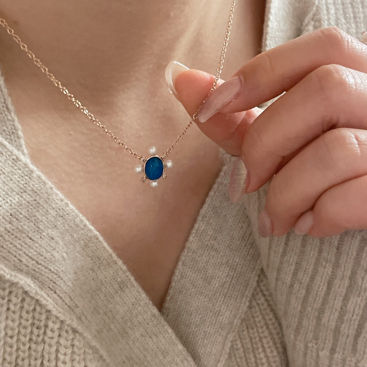 Blue Opal Necklace