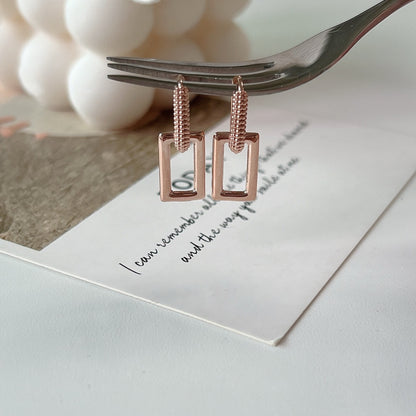 Square Link Drop Earrings