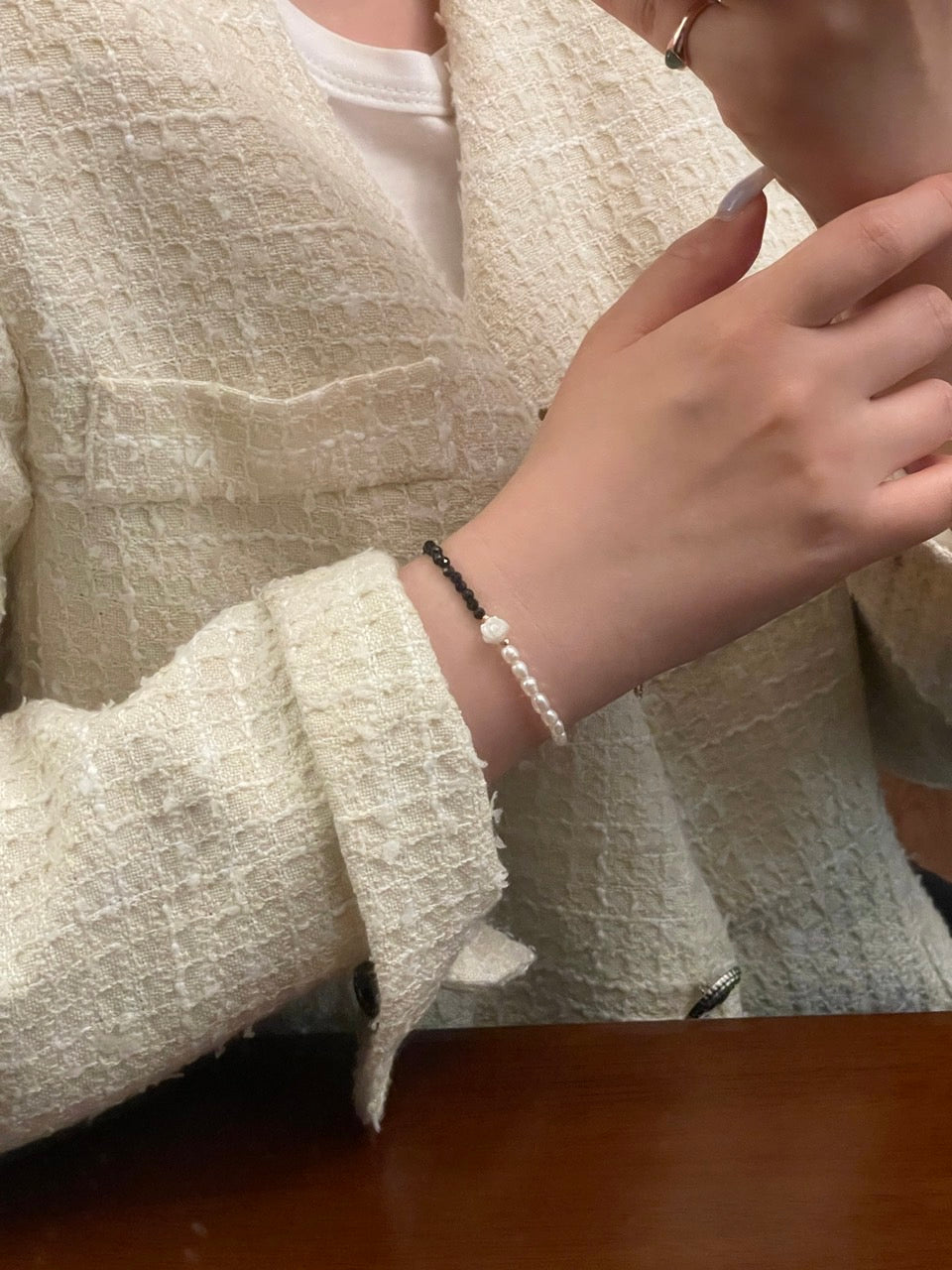 Rose Pearl Banding Bracelet