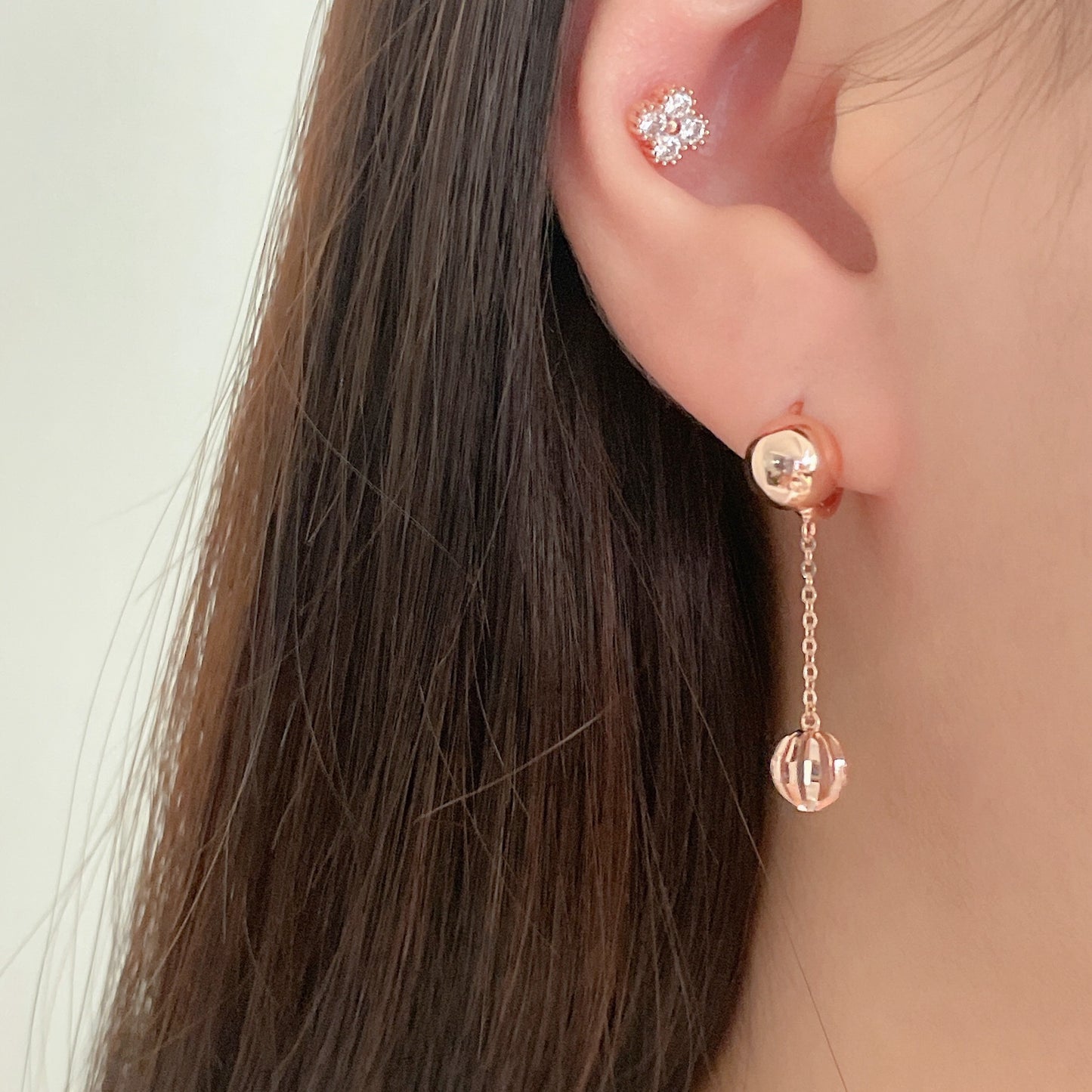 Cutting Ball Drop Earrings