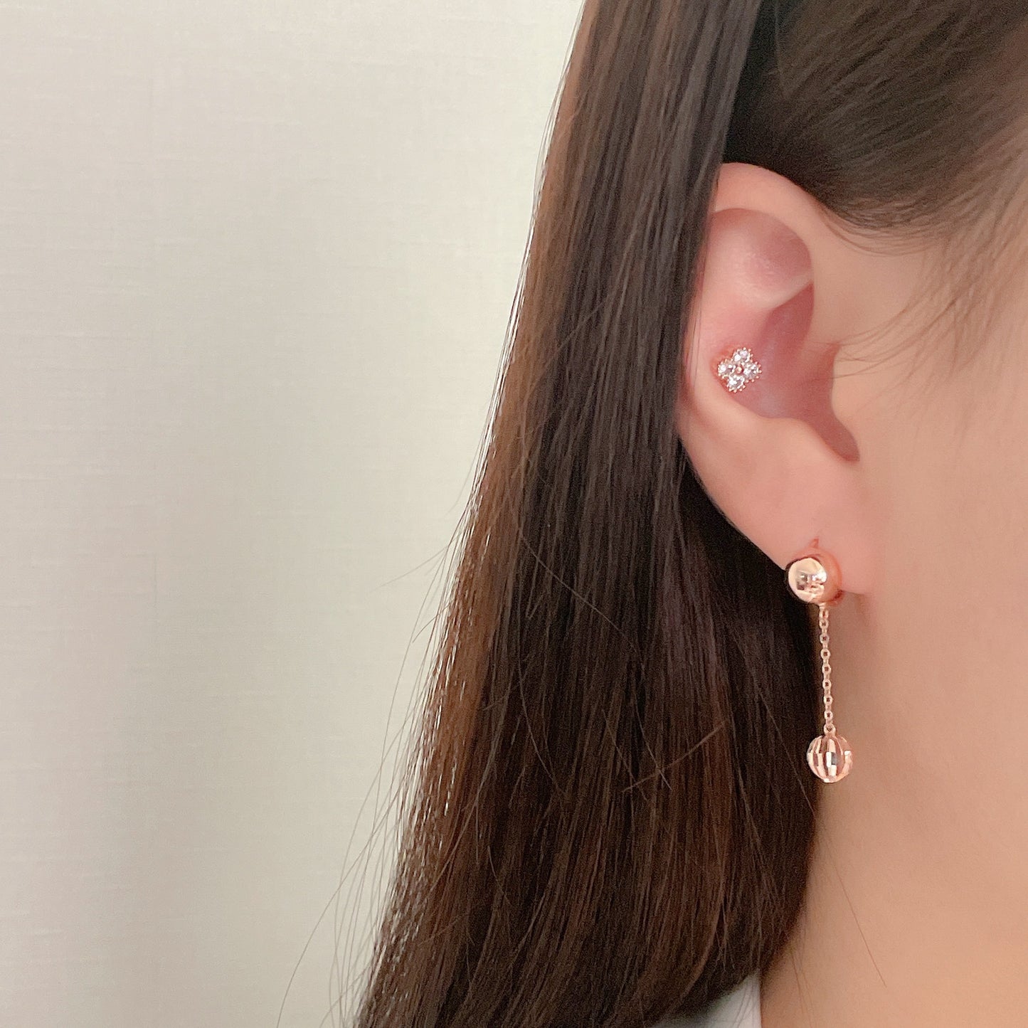 Cutting Ball Drop Earrings