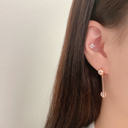Cutting Ball Drop Earrings