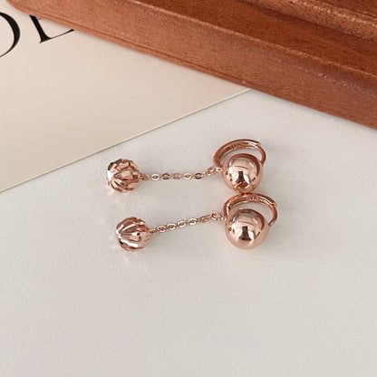 Cutting Ball Drop Earrings