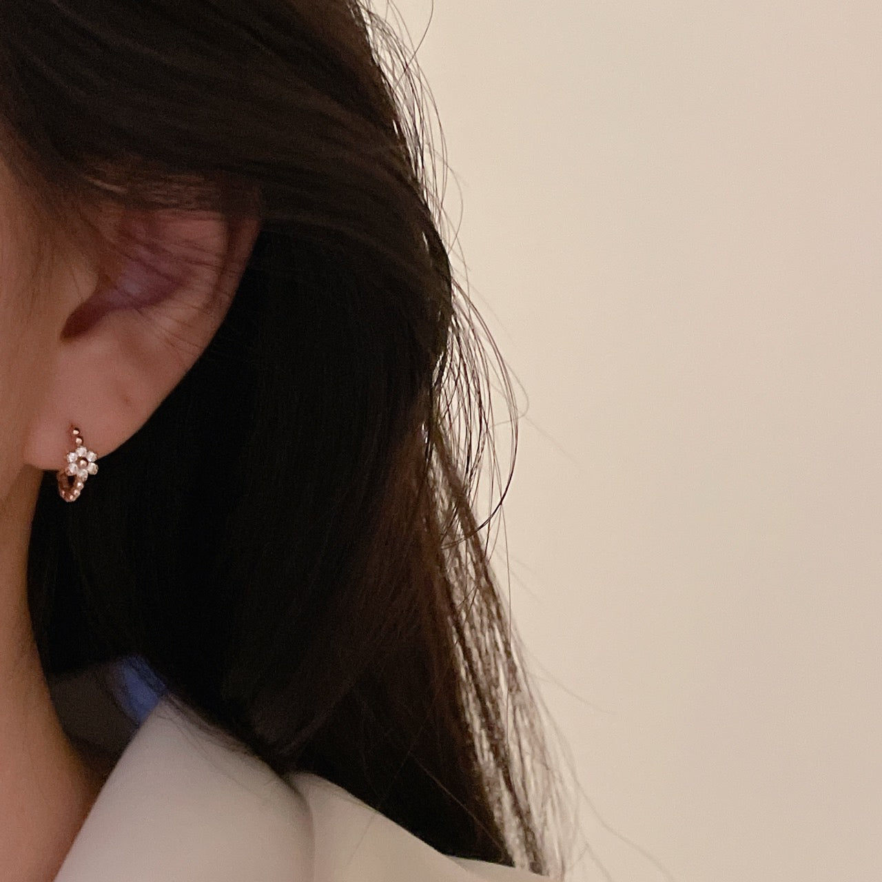 Flower Hoop Earrings
