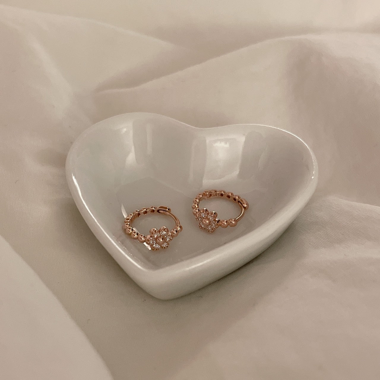 Flower Hoop Earrings