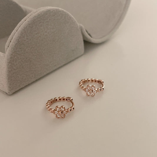 Flower Hoop Earrings
