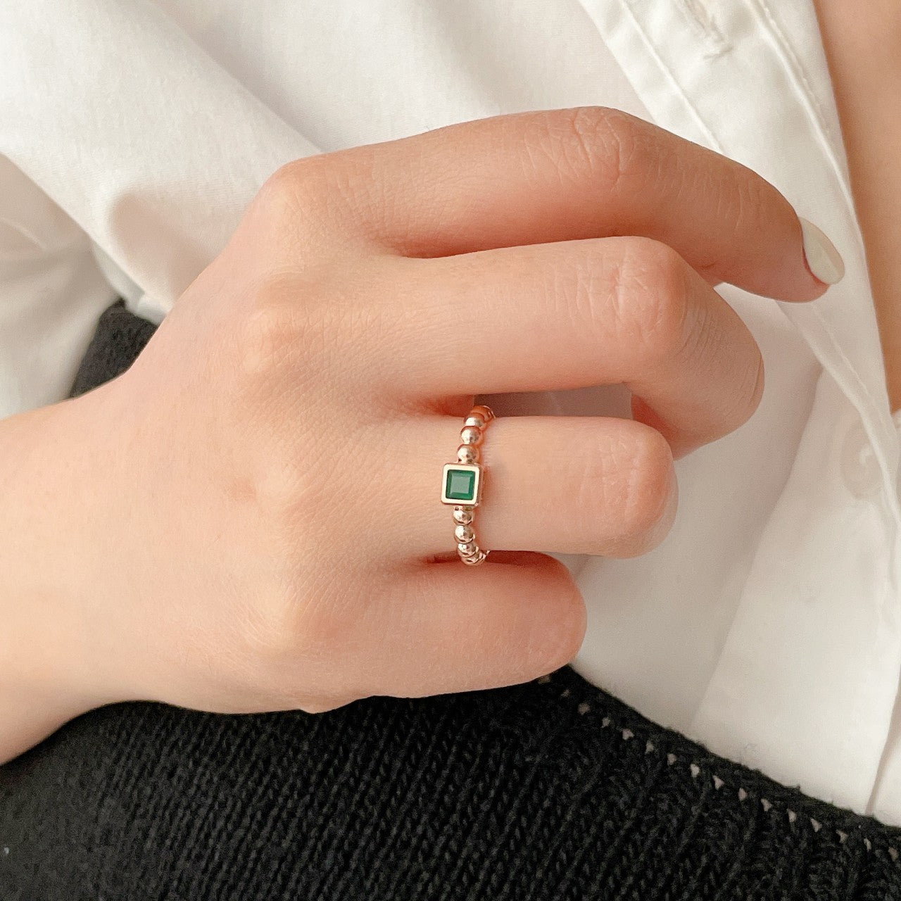 Green Onyx Antique Ring