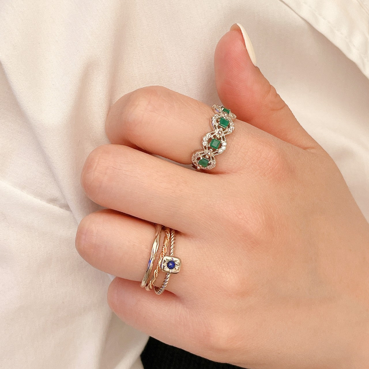 Green Onyx Antique Ring