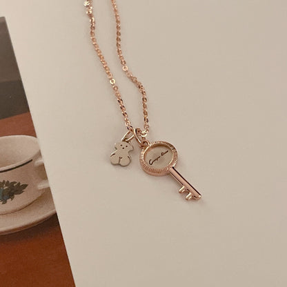 Key & Bear Necklace