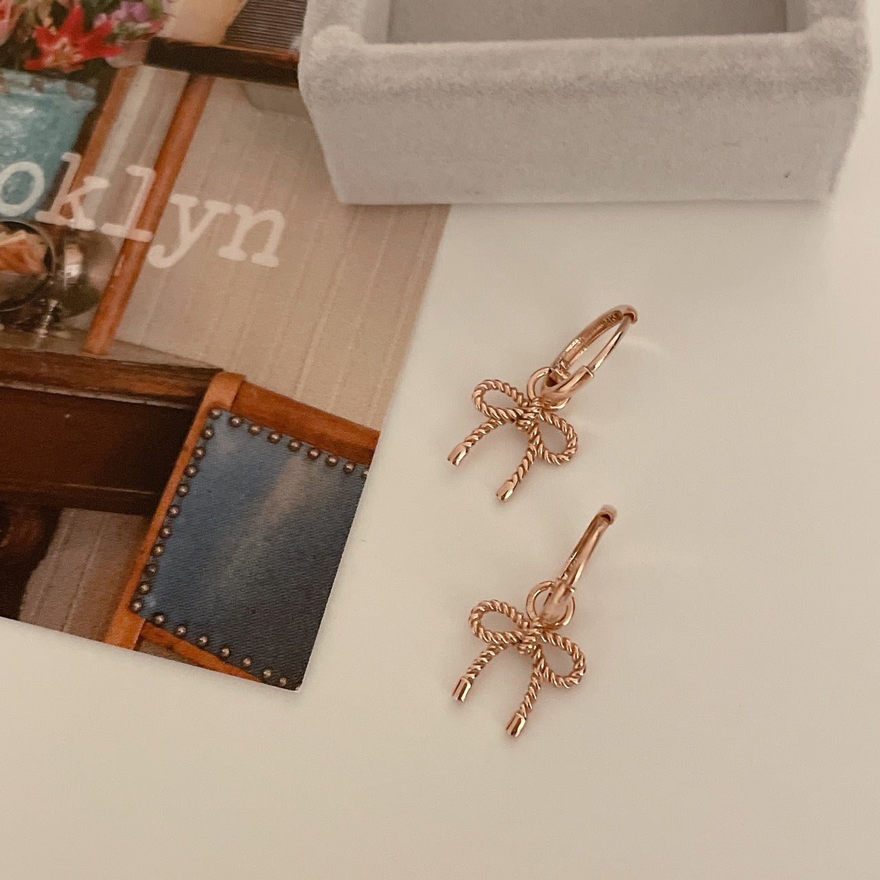 Rope Twist Bow Earrings