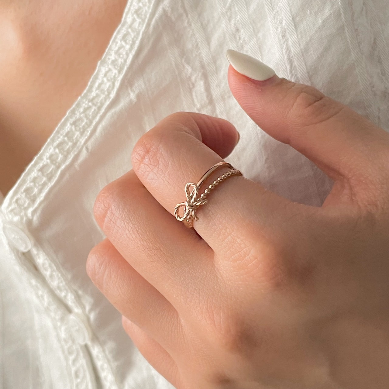 Double Layer Bow Ring