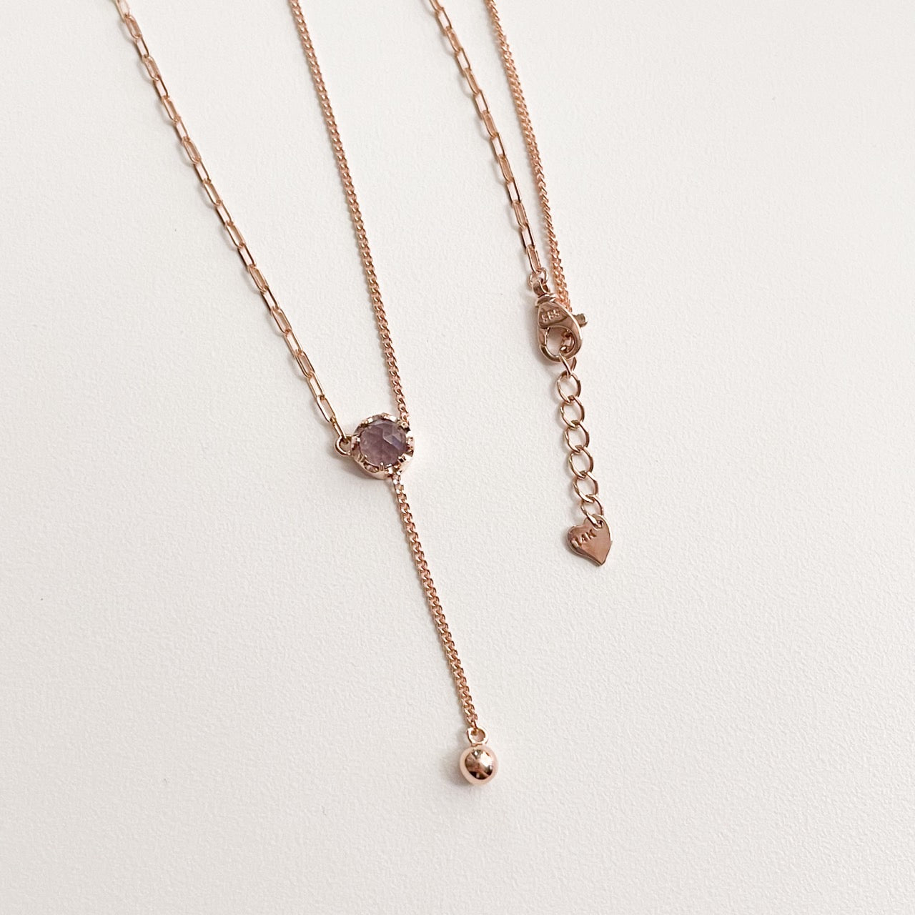 Amethyst Lariat Necklace