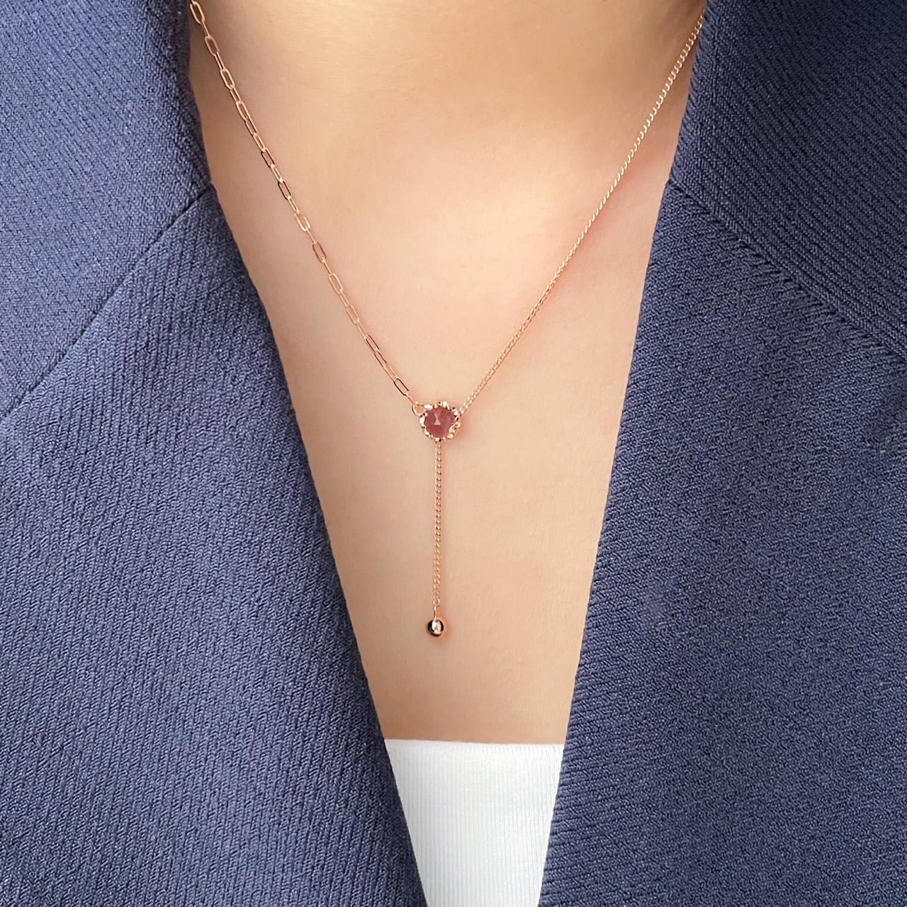 Amethyst Lariat Necklace