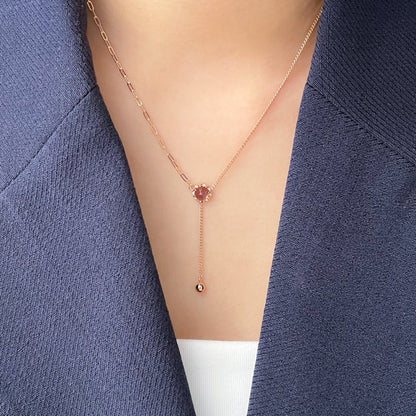 Amethyst Lariat Necklace