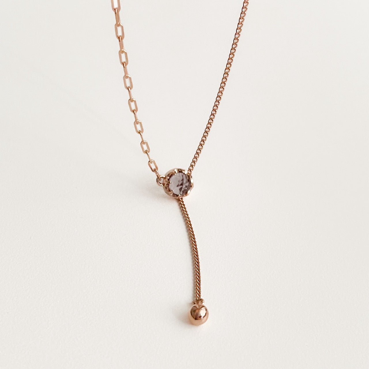 Amethyst Lariat Necklace