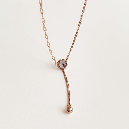 Amethyst Lariat Necklace