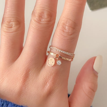 Happy Face Charm Ring