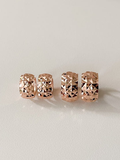 Pyramid Cut Hoop Earrings