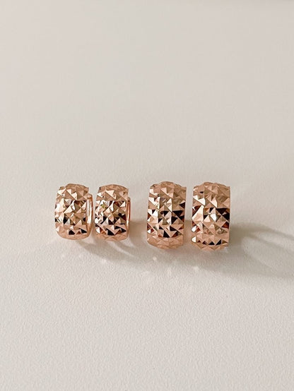 Pyramid Cut Hoop Earrings