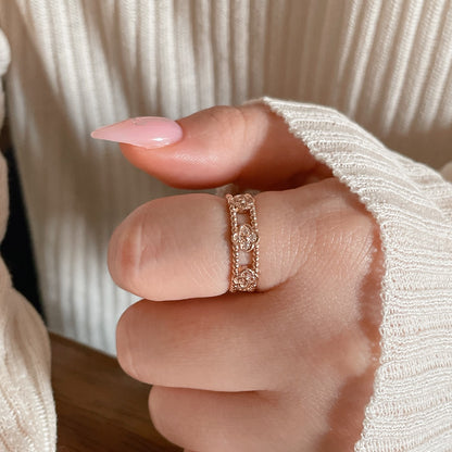 Flower Double Row Ring