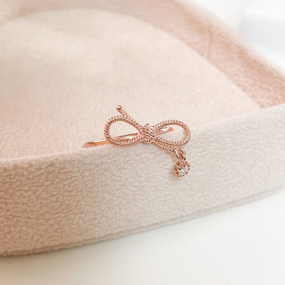 Bow CZ Charm Ring